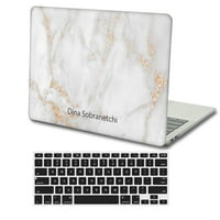 Капак на твърд калъф Kaishek за MacBook Air 13 - A1932 & A2179 & A + черен капак на клавиатурата, мрамор 143_1