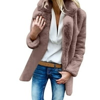 Sunhillsgrace Jackets Coats for Women Collared Дами дами топло изкуствено вълнено палто яке Ревел Зимно връхни дрехи