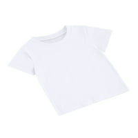 Suanret Summer Thddler Baby Girls Boys Thiss Tops Solid Short Loweve Pullover Solid Pairyal Tops White 3- години