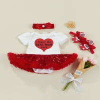 Блотона бебе момиче костюм от три части от сърдечен модел с къс ръкав пачуърк патей