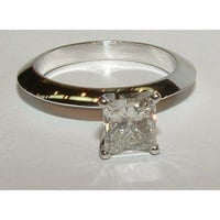 Harry Chad Enterprises CT Princess Diamond Politaire Wedding Ring, 14K бяло злато - размер 6.5