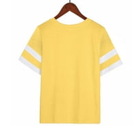 Dyegold тениски за жени свободни прилепнали райета с къс ръкав върхове летни непринудени големи блузи винтидж удобни тениски