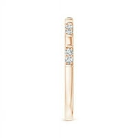 Кръгло изрязване на естествен диамант 14k розово златово зърно пръстен за женски подаръци сватба