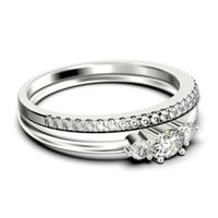 Минималистичен 1. Карат тънък овален изрязан диамант моасанит Фея годежен пръстен, сладък сватбен пръстен в 10K Твърдо бяло злато, Достъпно подарък, Пръстен за обещание, булчински комплект, съвпадаща лента