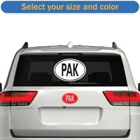 Пакистански овален стикер - самозалепващ винил-устойчив на атмосферни влияния-произведен в САЩ - много цветове и Размери - код на страната пак