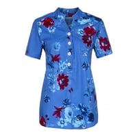 Женски тениски, женската резачка с къси ръкави с тениска с тениска с тениска с тениска от тениски за свободното време днес Clearance Blue xxxxl 1