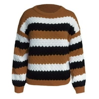 Леко монтирани пуловер дълъг Пуловер Дамски случайни ръкав Пуловер пуловер дълъг пуловер Цвят на жените хлабав блок пуловер рокля пуловер жени