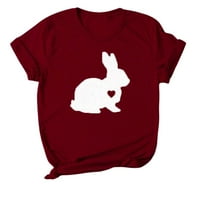 Дамски летни върхове зайчета печат тениски с къси ръкави за жени за жени