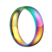 Титан стоманена цветна отблясъка пръстен за дъгов пръстен бижута дъгов пръстен за жени и дами