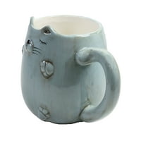 Настолна котка котка барелефна чаша керамична коте напитка em синьо