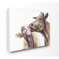 Ступел индустрии крава семейство Животински акварел живопис супер платно стена изкуство от Джордж Дяченко