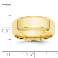 Най -добро злато 10k жълто злато Bevel Edge Comfort Fit Band - размер 12