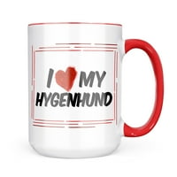 Неонблонд обичам моето Хигенхунд куче от Норвегия чаша подарък за любителите на кафе чай