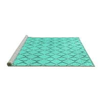 Ahgly Company Machine Wareable Indoor Rectangle Solid Turquoise Blue Modern Area Cugs, 5 '7'