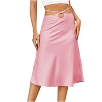 Одеерби поли за жени ежедневни модни солидни цветни пола с цип ерогенна дантелена пъпа темпераментна пола за пътуване розово розово розово