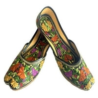 Дамски Индийски обувки Пулкари пенджабски Джути подарък за нея приплъзване на плоски обувки балет за жени САЩ евро 42
