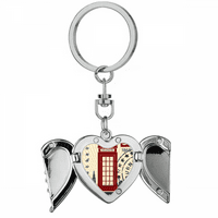 Лондон телефонно кабина UK Country City Heart Angel Wing Key Chain притежава
