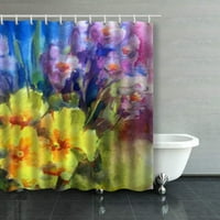 Акварелно изкуство флорални екзотични пролетни душ завеси за баня
