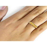 Бижутериклуб Цитрин Пръстен Бижута От Рожден Камък-2. Карат Цитрин 0. Стерлинги Сребърен пръстен бижута-скъпоценни камъни пръстени с хипоалергенни 0. Сребърна Лента