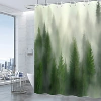 Завеса за душ Forest Fog Доста душ завеса няма водоустойчив дизайн на миризма и полиестер бохо завеси за душ за баня, комплект за завеси за душ, 36 x72