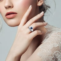Разтягайте пръстени за жени в бижута Синьо любовен Rhinestone Angagement Love in Hand Ring Full Diamond Zirconia Politaire Ring Set Rings for Women