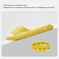 Чехли за възглавници без хлъзгане баня душ Сандали мека дебела подметка Вътрешни и външни пързалки, жълто-9-10