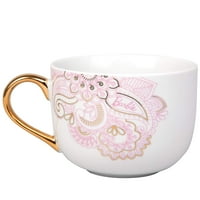 Барби кафе лате чаша-доста Пинаке злато и розово Пейсли дизайн-Оз