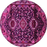 Ahgly Company Indoor Round Персийски розови традиционни килими, 4 'кръг