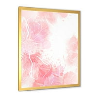 Дизайнарт 'абстрактни пръски от розови цветя и' модерна рамка Арт Принт