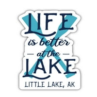 Little Lake Alaska Suvenir Vinyl Decal Sticker Paddle Design 4-Pack