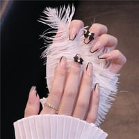 Френски лък носене кратък параграф моден маникюр лепенка фалшиви нокти Спестете време за носене на носещ пластир за нокти