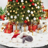 Коледна пола на елха Fau Fur Tree Пола снежинка супер мека гъста плюш за декор на Коледа